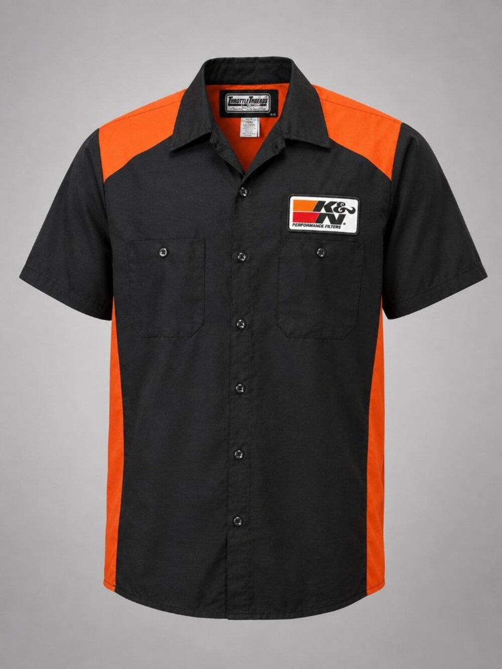 K&N Filters Men's Large Shirt Racing Embroidered Crew Button Down Short Sleeve